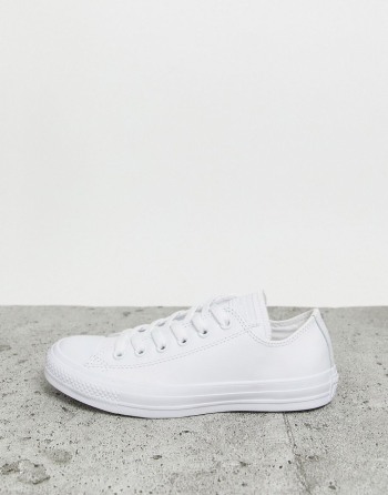 Converse Chuck Taylor All Star Ox Leather Monochrome Bijele - Ženske Tenisice | 35079YJPR